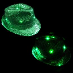 3 Function Light Up Sequin Fedora - Green