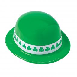 Green Shamrock Band Derby Hat