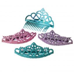 Multicolored Tiara Hair Combs - 12 Count