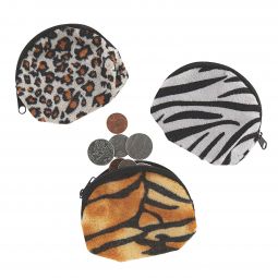 Animal Print Coin Purses - 12 Count