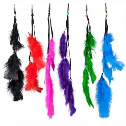 Feather Hair Clips - 12 Count