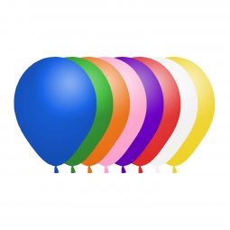 Standard Assorted Solid Color Balloons - 7 Inch - 144 Count