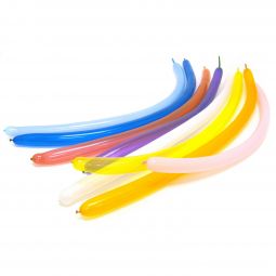 Deluxe Assorted Solid Color Sculpture Balloons - 60 Inch - 100 Count