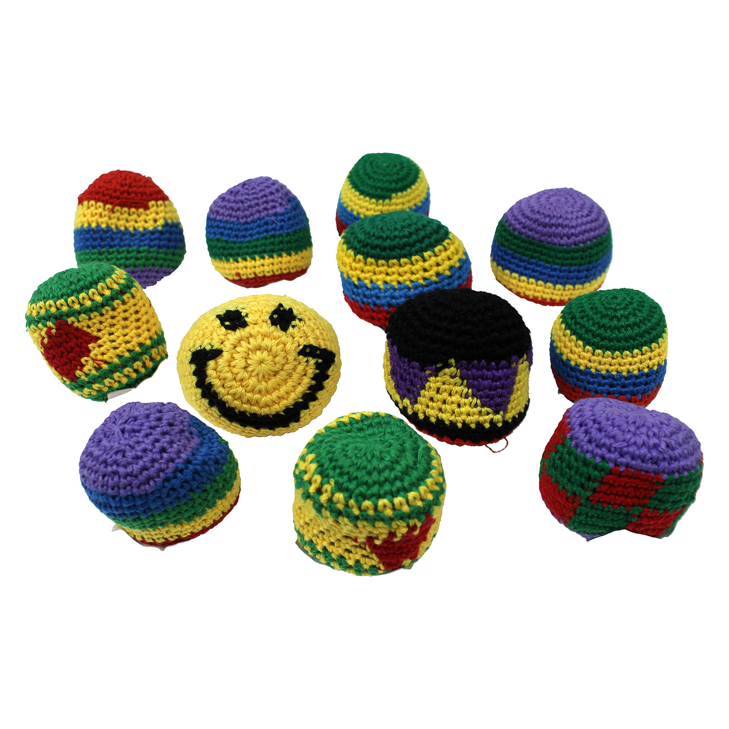 Crochet Footbags 2 Inch Assorted 12 Count Rebecca's Toys & Prizes