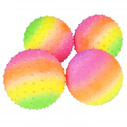Inflatable Rainbow Knobby Balls - 6 Inch - 10 Count