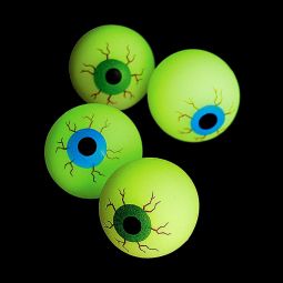 Glow In The Dark Bouncy Eyeballs - 1 1/4 Inch (31 mm) - 12 Count