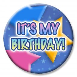 Star Party Themed Button - It's My Birthday!