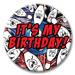 Party Lane Themed Button - It's My Birthday!