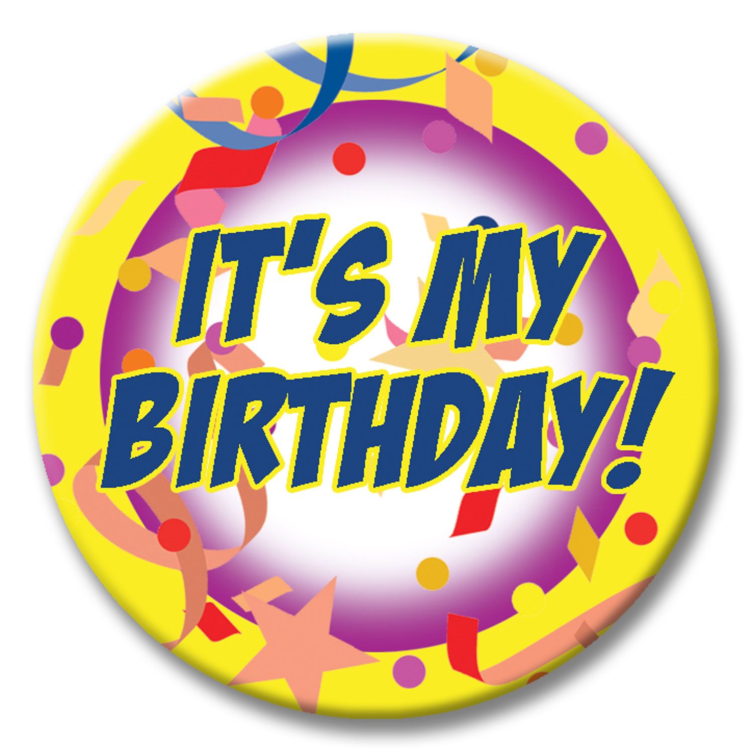 Confetti Party Themed Button - It's My Birthday!: Rebecca's Toys & Prizes