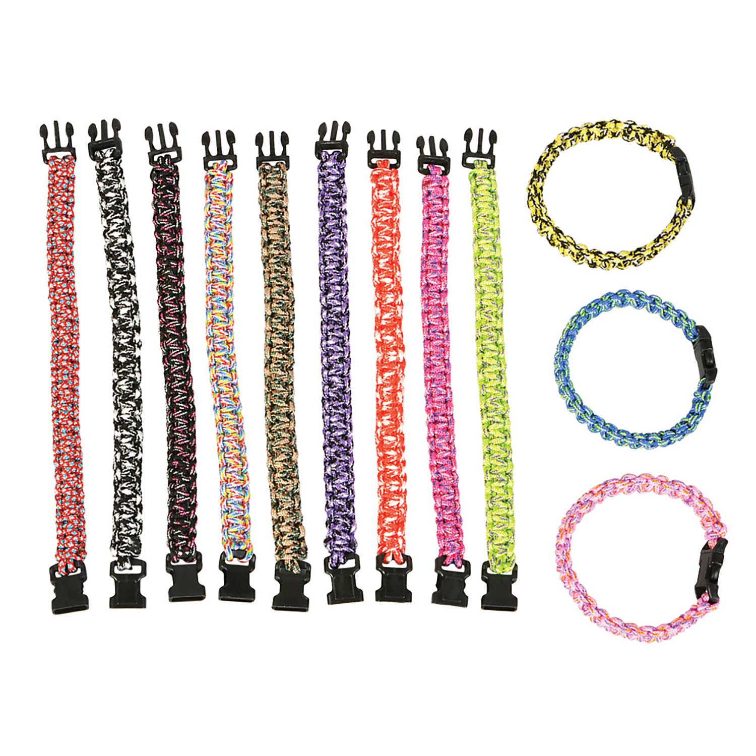 Paracord Bracelets - 2 Tone - 24 Count: Rebecca's Toys & Prizes