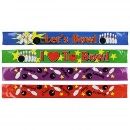 Bowling Slap Bracelets with Sayings - 12 Count