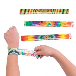 Tie-Dye Slap Bracelets - 12 Count