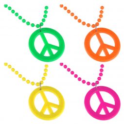 Retro Peace Sign Beads - 12 Count
