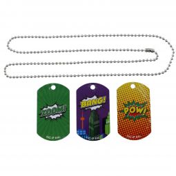 Superhero Dog Tag Necklaces - 12 Count