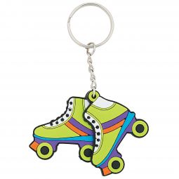 Roller Skate Pair Rubber Keychains - 12 Count