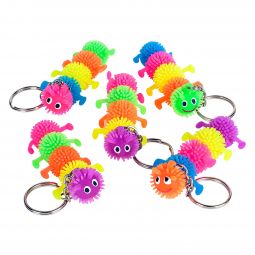Caterpillar Puffy Keychains - 12 Count