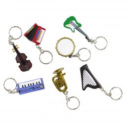 Musical Instruments Keychains - 12 Count