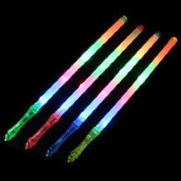 LED Clear Twisted Wands - 3 Function - 12 Count