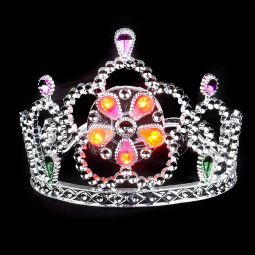 Flashing Silver Tiaras - 12 Count