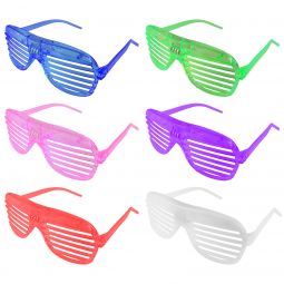 Flashing Slotted Sunglasses - 12 Count