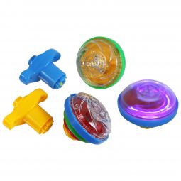 Flashing Rainbow Spin Tops - 12 Count
