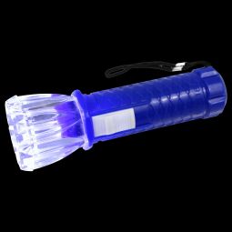 LED Flashlights with Strap - Blue - 12 Count