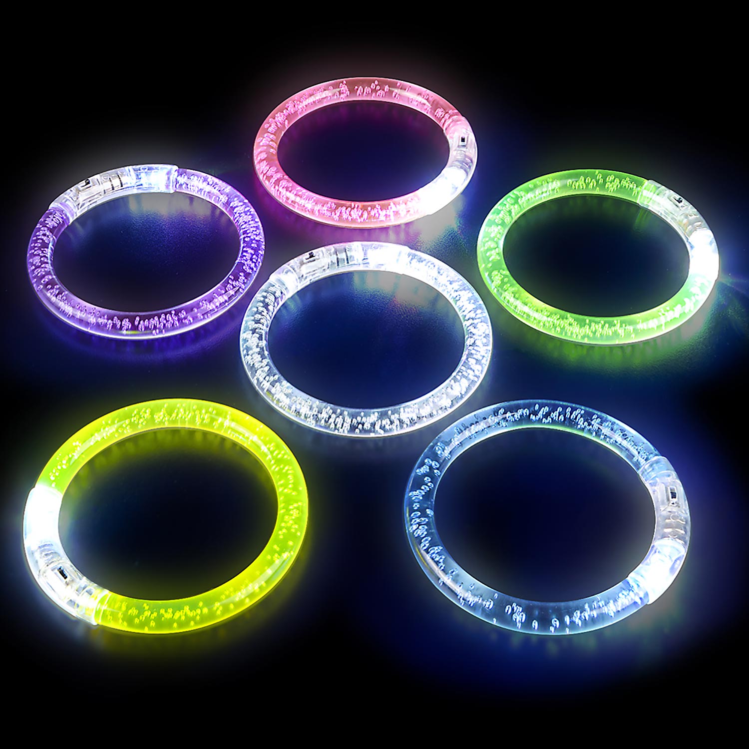 Flashing Acrylic Bracelets - 12 Count: Rebecca's Toys & Prizes