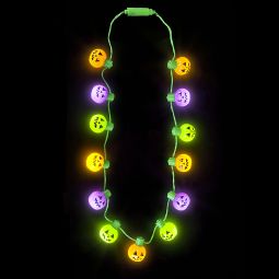Light Up Jack-o-Lantern Necklace - 6 Function