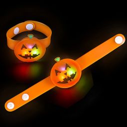 Light Up Jack-o-Lantern Bracelets - 3 Function - 12 Count