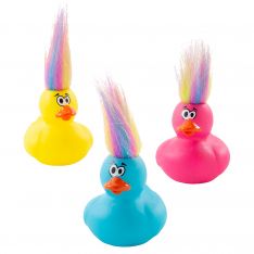 Crazy Hair Rubber Ducks - 12 Count