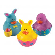 Mini Easter Rubber Ducks - 1 1/2 Inch - 12 Count