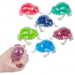 Squeezy Bead Frogs - 3 1/2 Inch - 12 Count