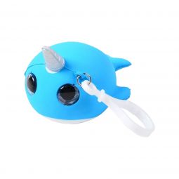 Squishy Narwhal with Glitter Eyes Clip-on