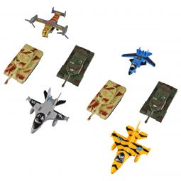 Pullback Military Plane & Tank Vehicles 4 Piece Set - 4 Inch - Assorted