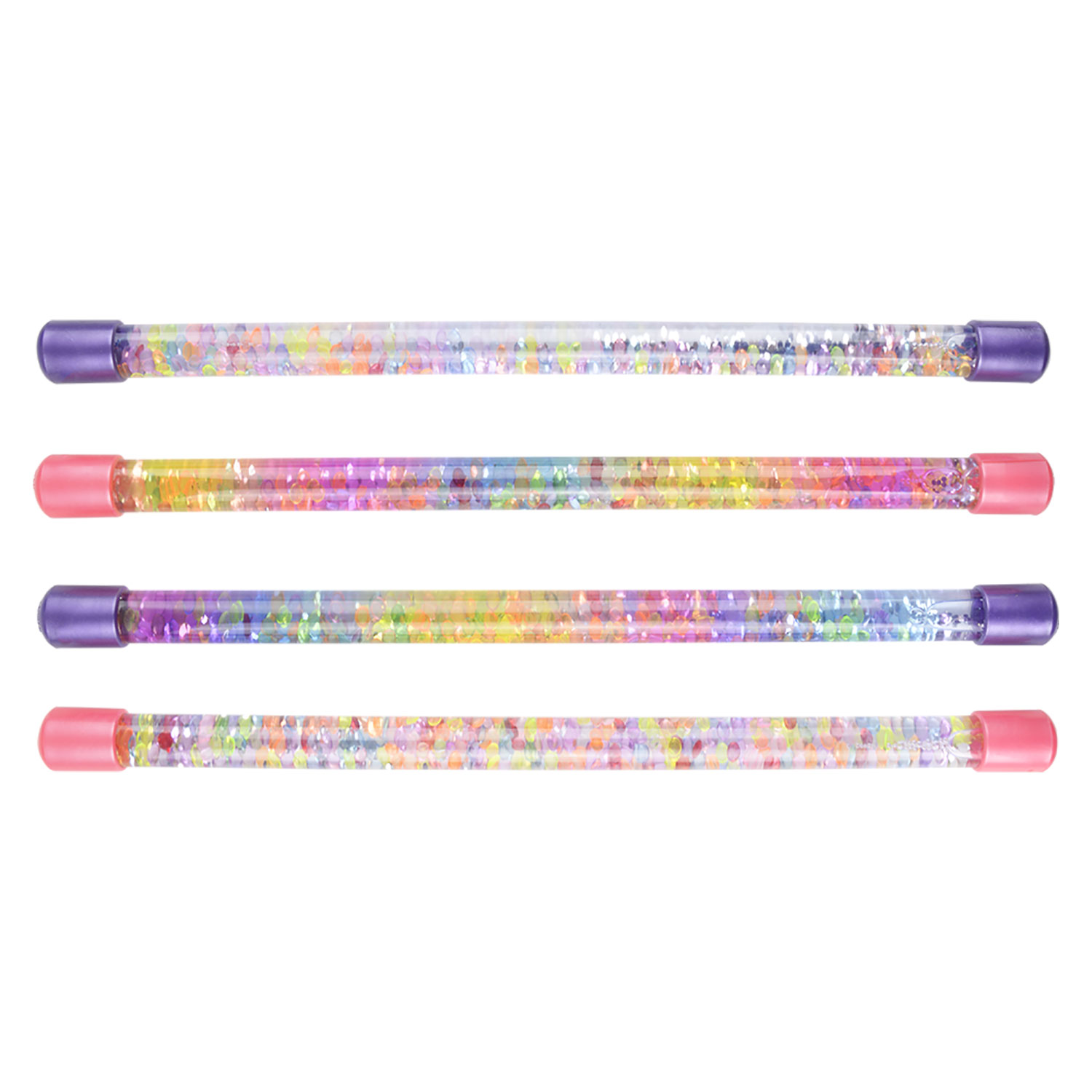 Rainbow Water Glitter Batons - 12 Inch - 12 Count: Rebecca's Toys & Prizes