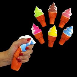 Scented Squishy Ice Cream Cone - 6 Inch - Assorted Colors