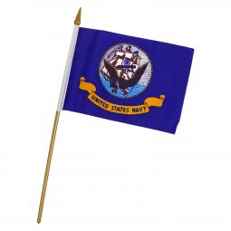 Navy Cloth Flags - 4 Inch x 6 Inch - 12 Count