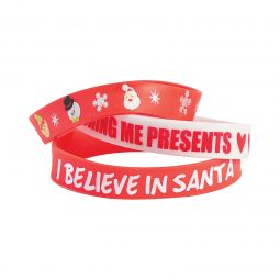 Christmas Rubber Bracelets - 12 Count