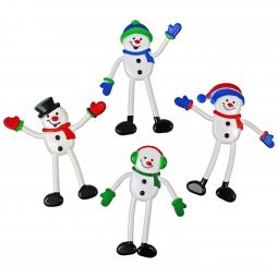 Bendable Snowmen Figures - 24 Count