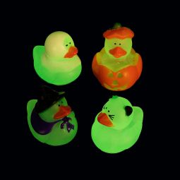Mini Glow In The Dark Rubber Ducks - 1 1/2 Inch - 12 Count