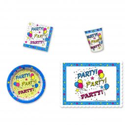 Star Party Place Setting Kit - 7 Inch Plates with Placemats
