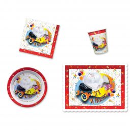 Disco Skate Place Setting Kit - 7 Inch Plates with Placemats