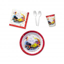 Disco Skate Place Setting Kit - 9 Inch Plates with Sporks