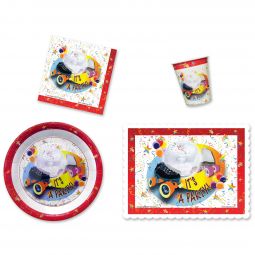 Disco Skate Place Setting Kit - 9 Inch Plates with Placemats