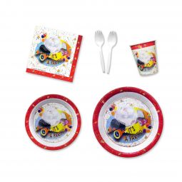 Disco Skate Place Setting Kit - 7 & 9 Inch Plates with Sporks