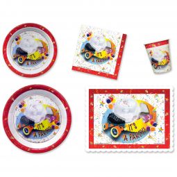 Disco Skate Place Setting Kit - 7 & 9 Inch Plates with Placemats