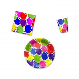 Balloon Party Place Setting Kit - 9 Inch Plates
