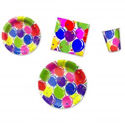 Balloon Party Place Setting Kit - 7 & 9 Inch Plates