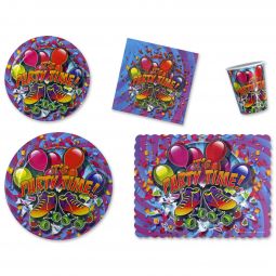 Party Time Skate Place Setting Kit - 7 & 9 Inch Plates with Placemats
