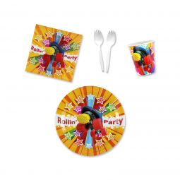 Rollin' Party Place Setting Kit - 9 Inch Plates with Sporks